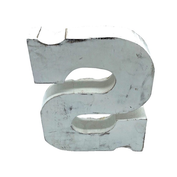 Decorative Wooden "S" with gold/white detailing - Picture 3 of 5